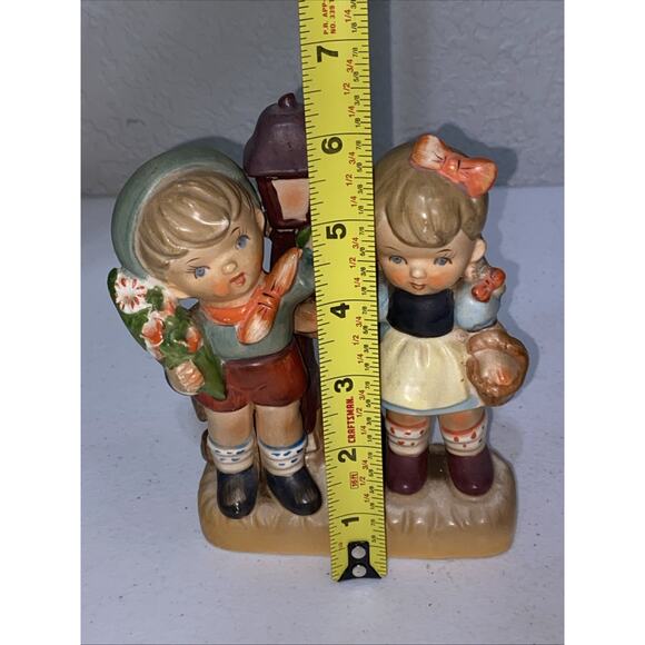 Vintage Little Boy Girl Figurine Made In DABS Japan Porcelain Bisque 6” - Picture 6 of 7